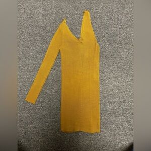 Zara Mustard Long Sleeve Knit Dress